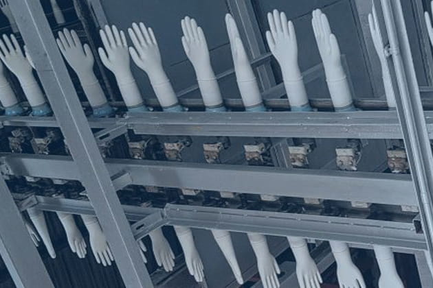 When do polymer coating during gloves production