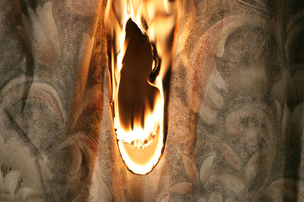 Flammability testing of curtains and drapes